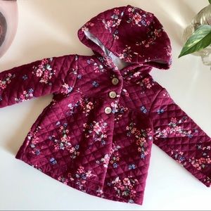 Carter’s Burgundy Floral Button Up Girl’s Coat 6m